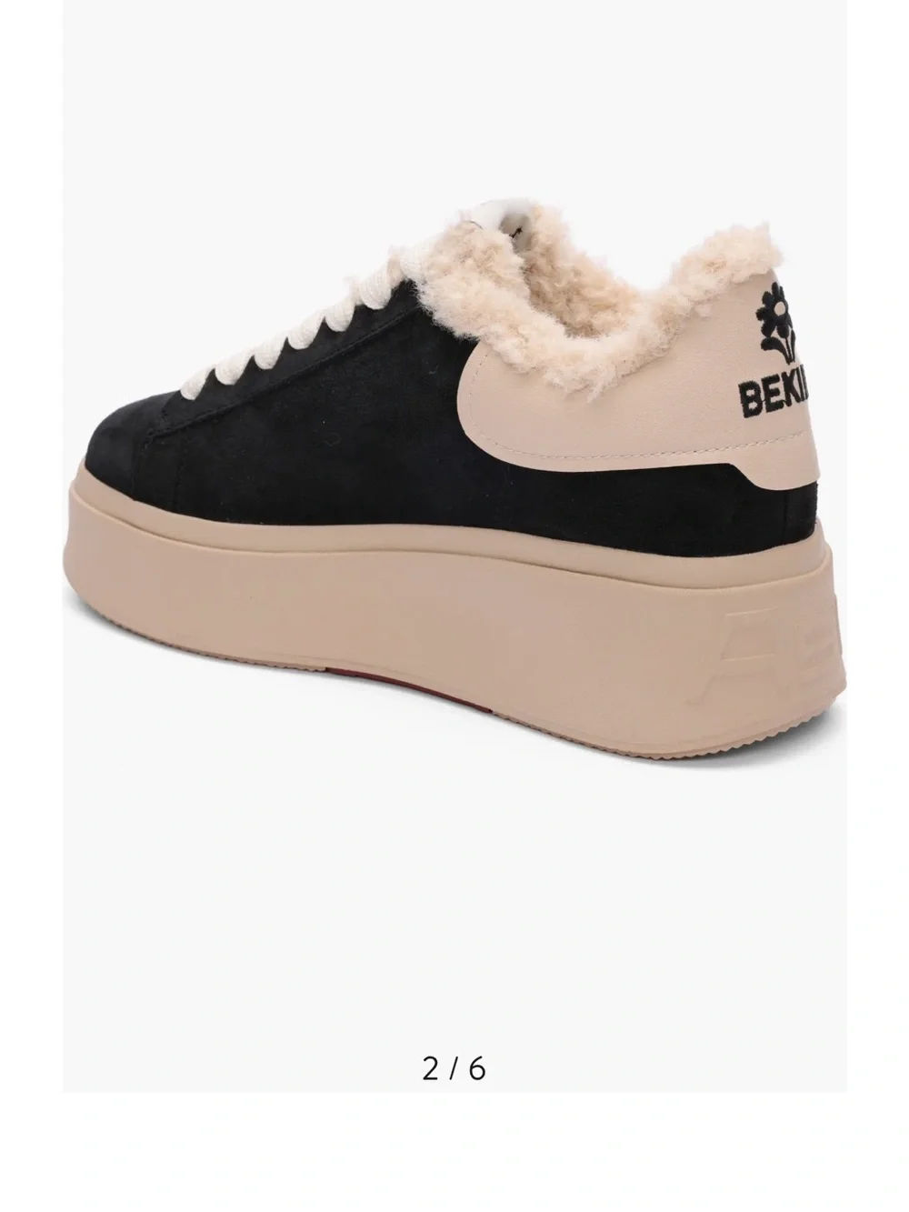 ASH Women's Moby-Be Kind Platform Sneaker- military/gardenia Fur lined size 10.5